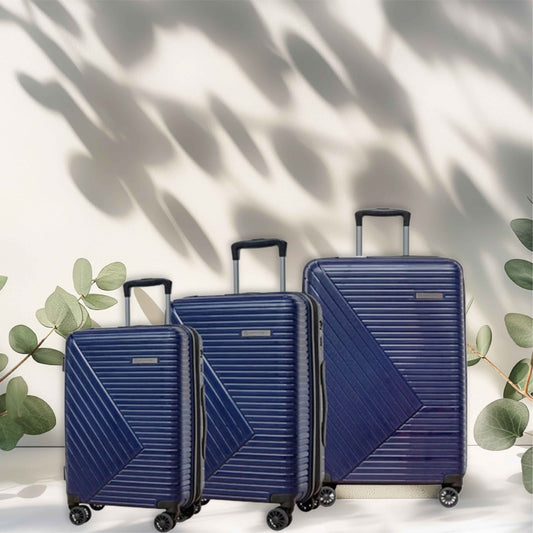 Blue Suitcase Set 3 Piece 20"+24"+28" PP Material Waterproof